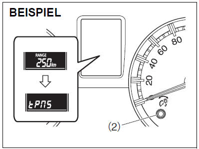 Suzuki Swift. Reifendrucküberwachungssystems (TPMS) einstellen