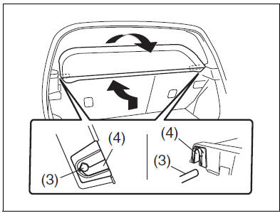 Suzuki Swift. Gepäckraumabdeckung abnehmen