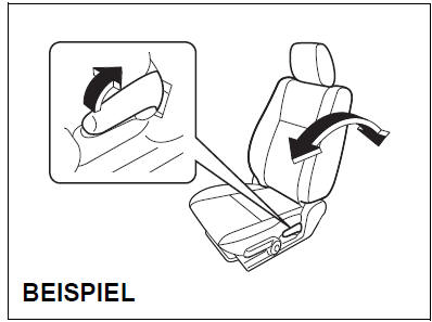 Suzuki Swift. Verstellen der Rückenlehnen