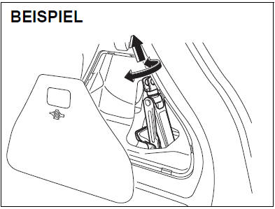 Suzuki Swift. Werkzeug für Reifenwechsel 