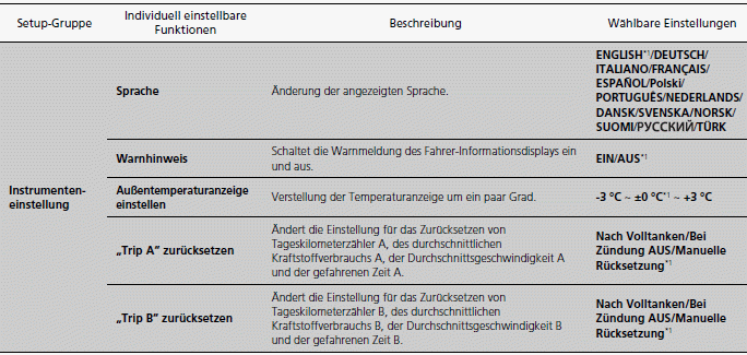 Fahrer-Informationsdisplay