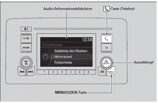 Audiosystem mit Farbdisplay